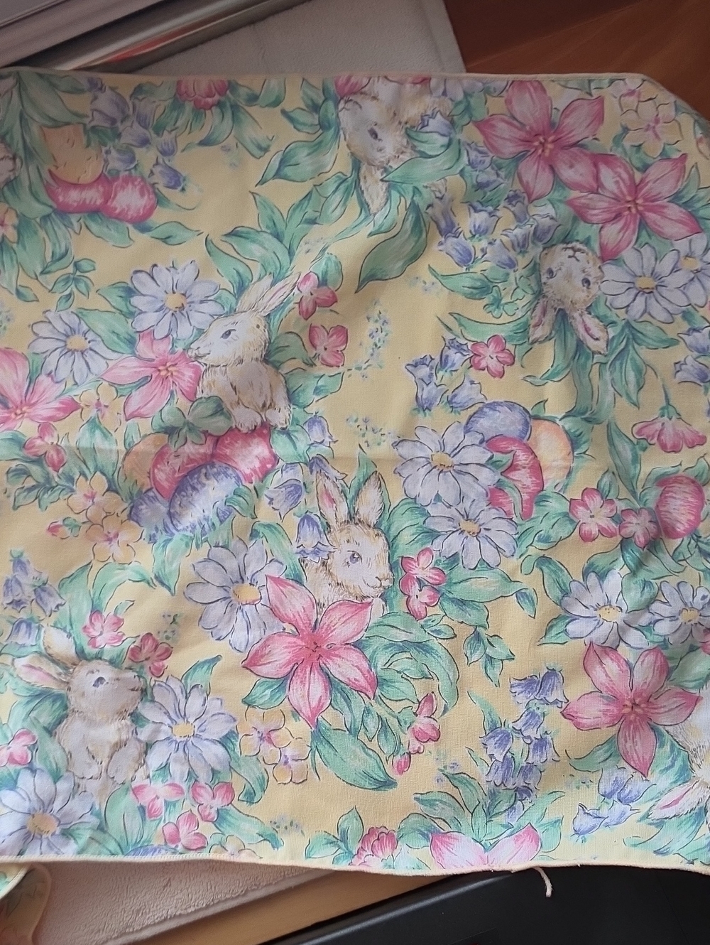 Six Home Interior Napkin Rings And Bunny Napkins- Pastel Spring Design